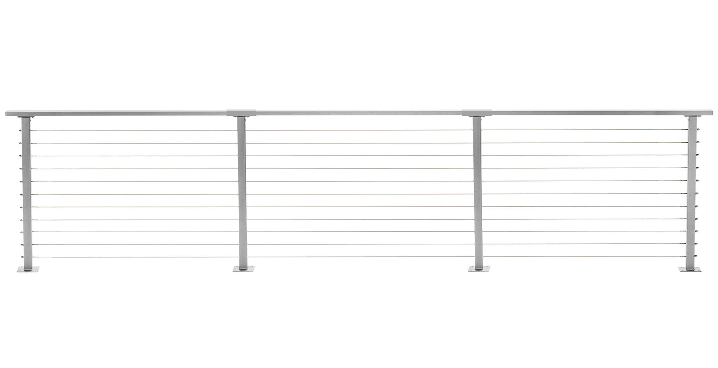 18 ft. Deck Cable Railing, 36 in. Base Mount, Grey , Stainless