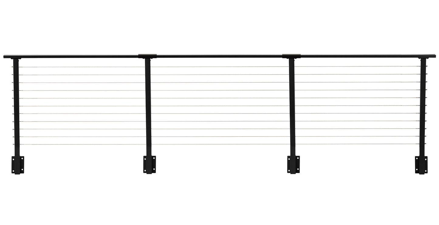 18 ft. Black Deck Cable Railing 36 in. Face Mount , Stainless