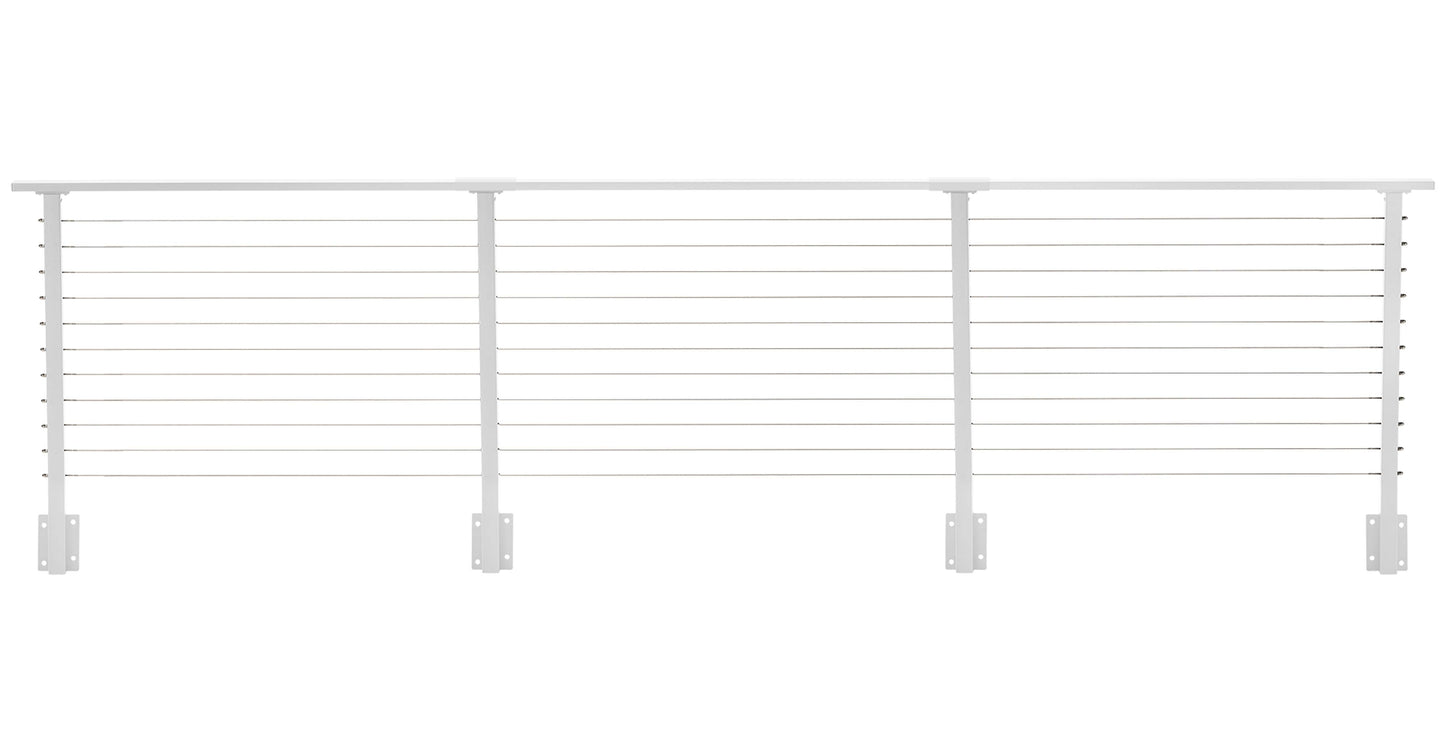 14 ft. Deck Cable Railing, 36 in. Face Mount, White , Stainless
