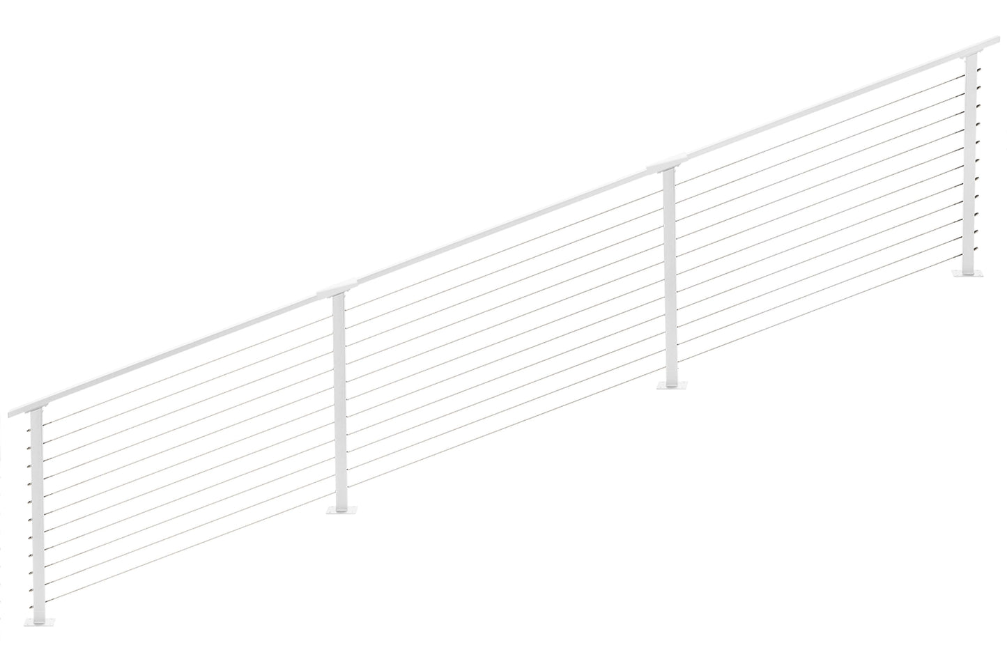17 ft. Stair Cable Railing, White