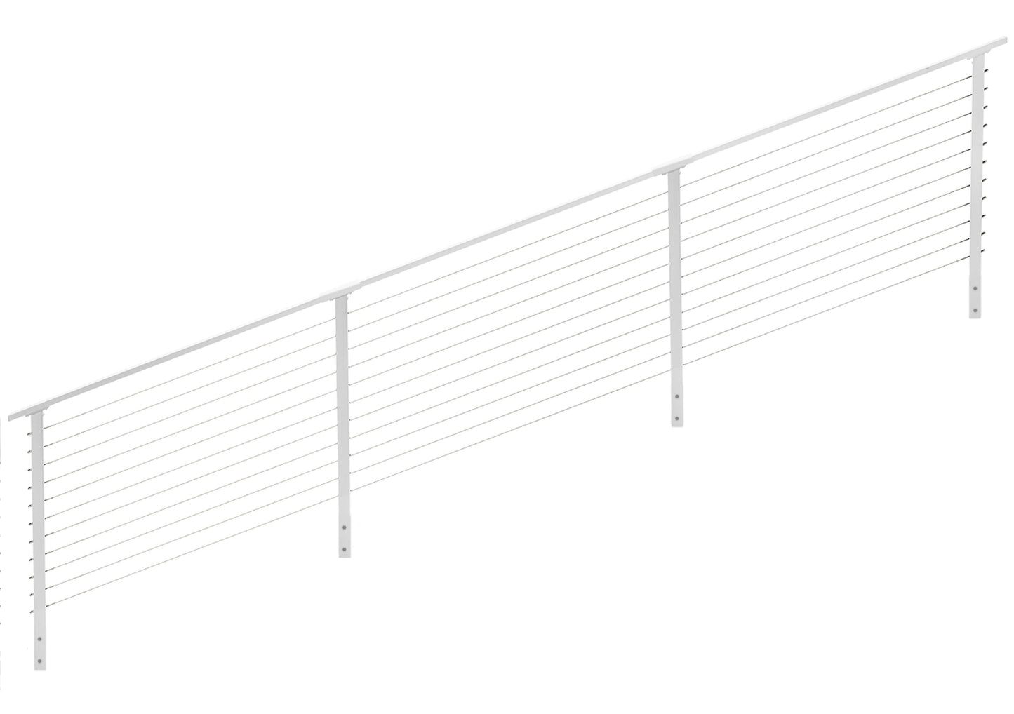15 ft. Stair Cable Railing, 36 in. Face Mount, White