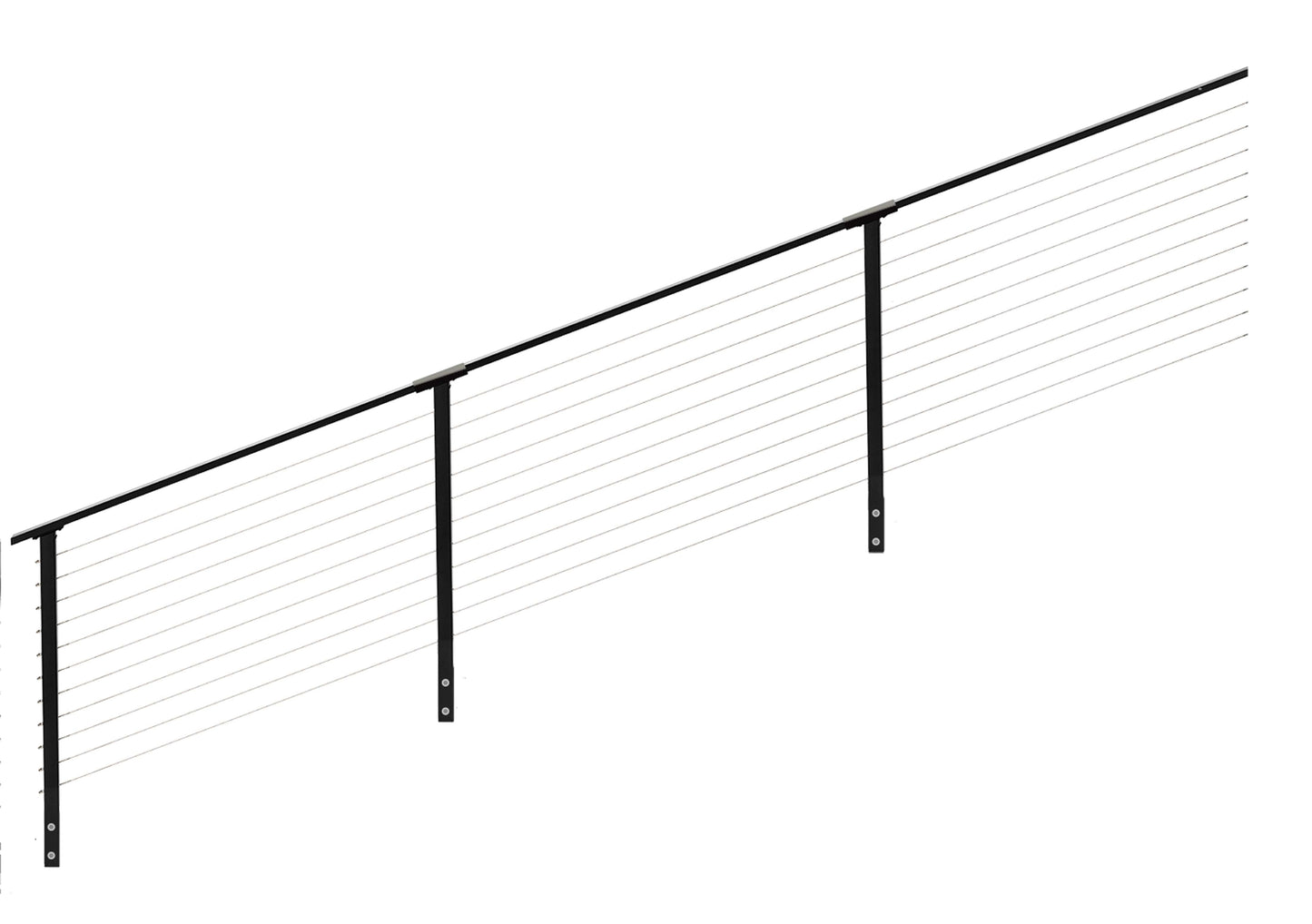 22 ft. Stair Cable Railing, 36 in. Face Mount, Black , Stainless