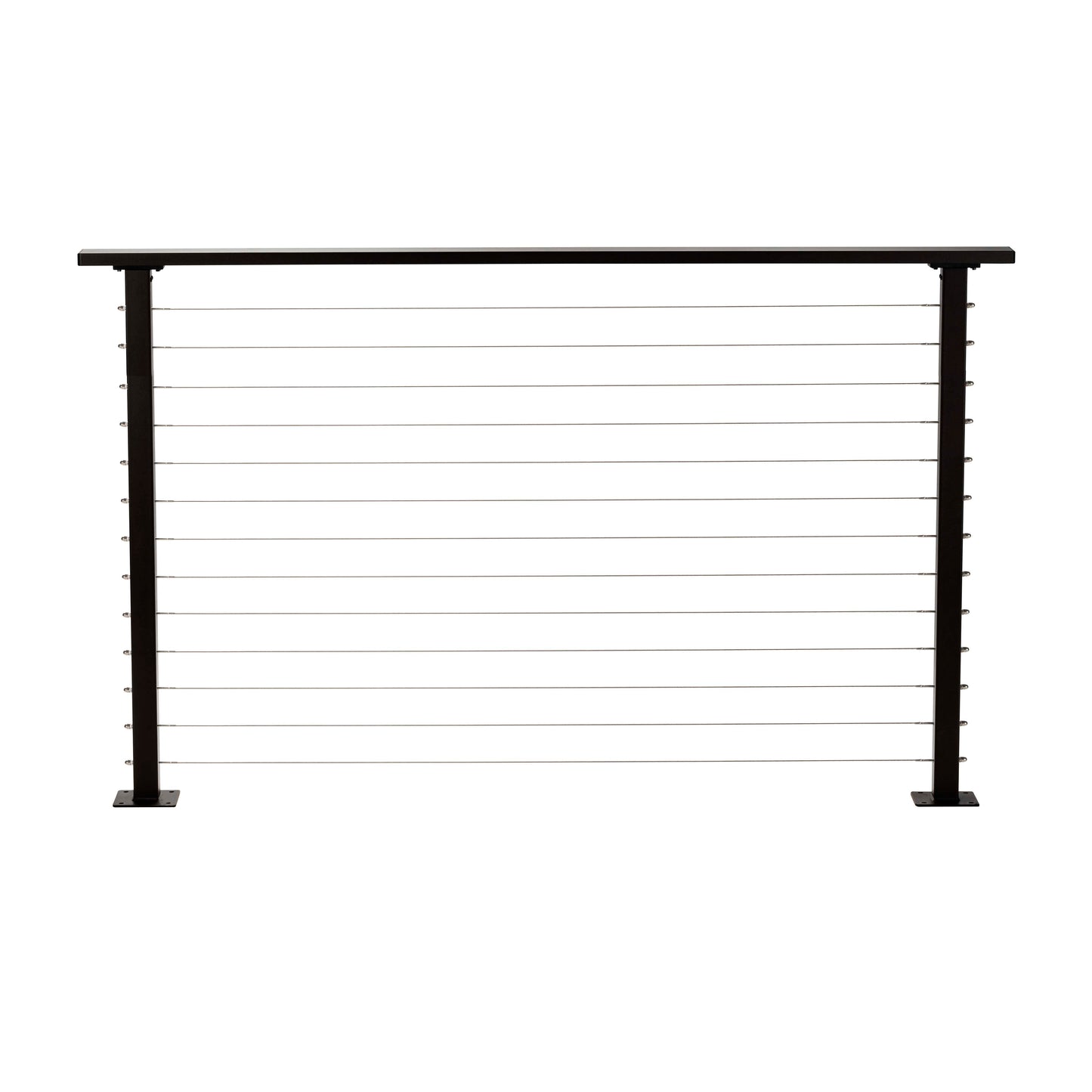 6 ft. Deck Cable Railing, 42 in. Base Mount, Black , Stainless