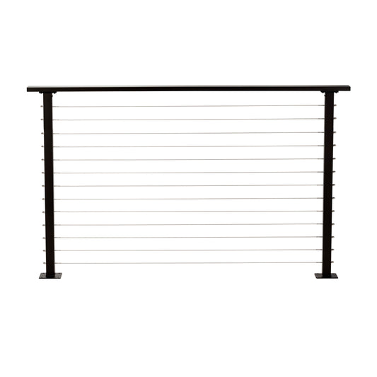 6 ft. Deck Cable Railing, 42 in. Base Mount, Black , Stainless