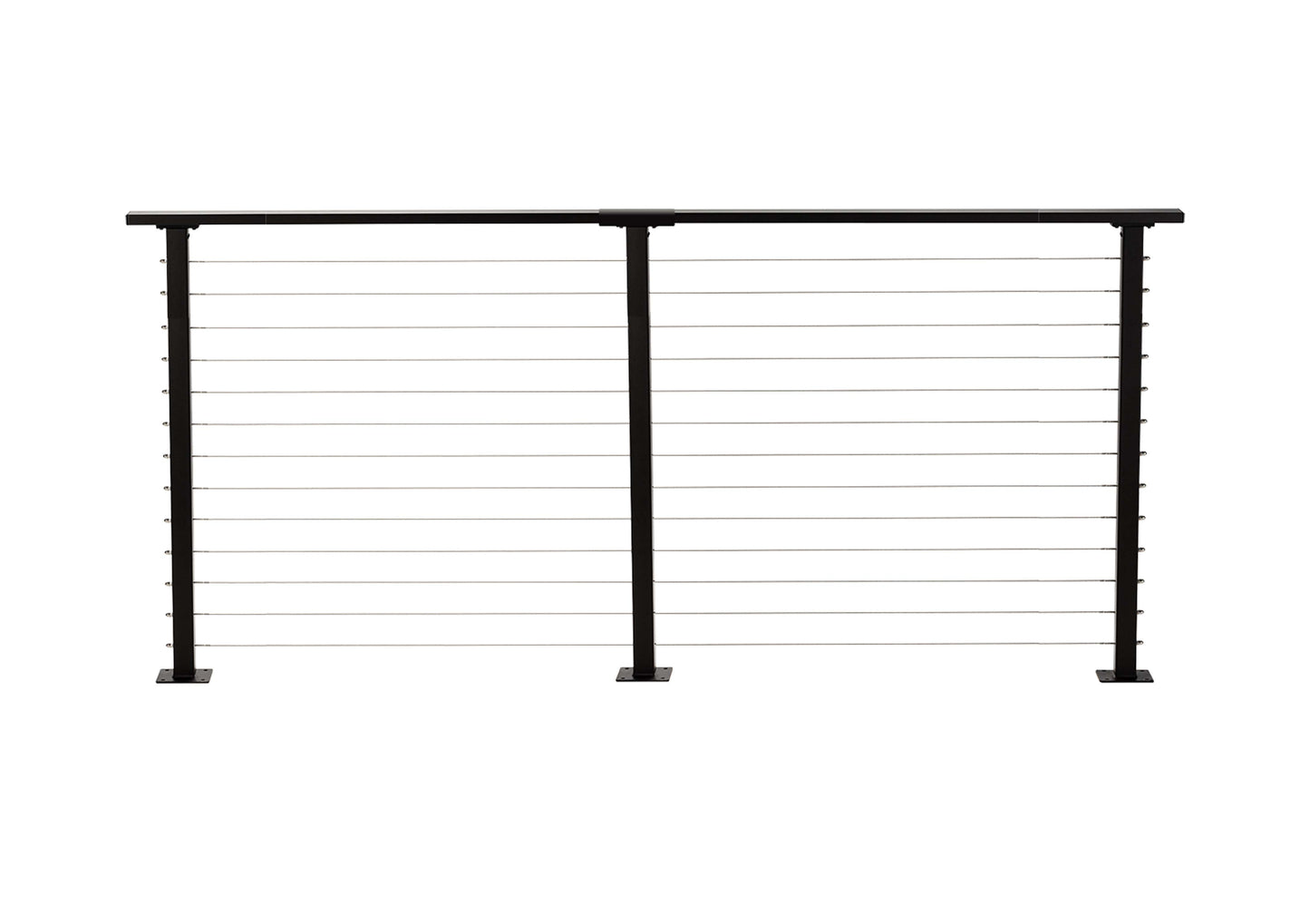 11 ft. Deck Cable Railing, 42 in. Base Mount, Black , Stainless