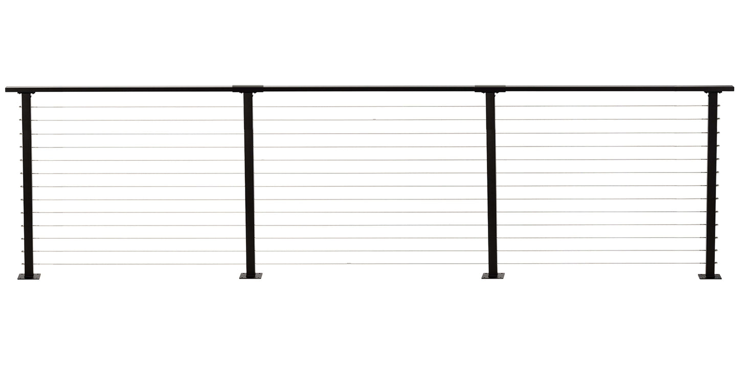 18 ft. Deck Cable Railing, 42 in. Base Mount, Black , Stainless