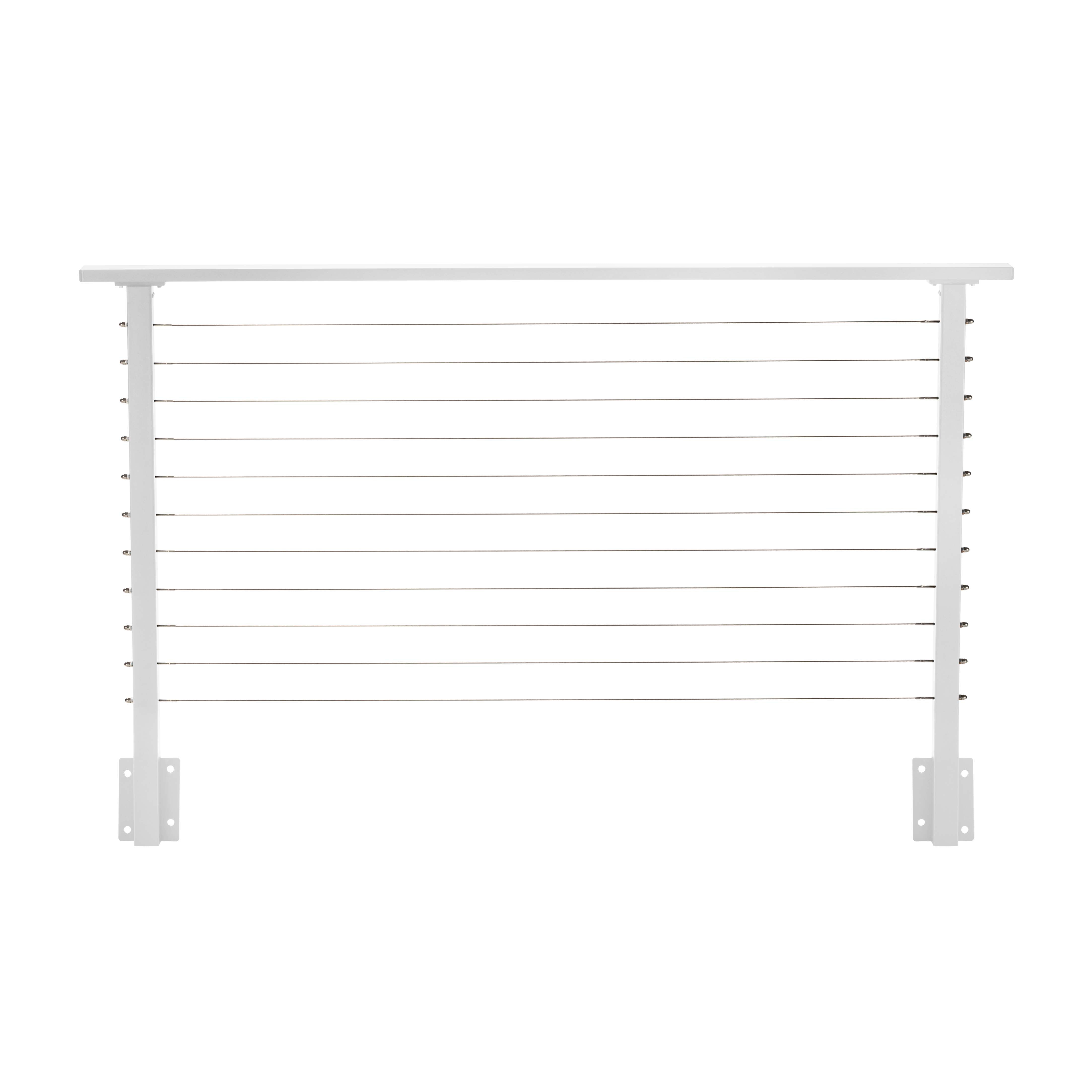 6 Ft. Deck Cable Railing, 42 In. Face Mount, White – Citypost Cable Railing