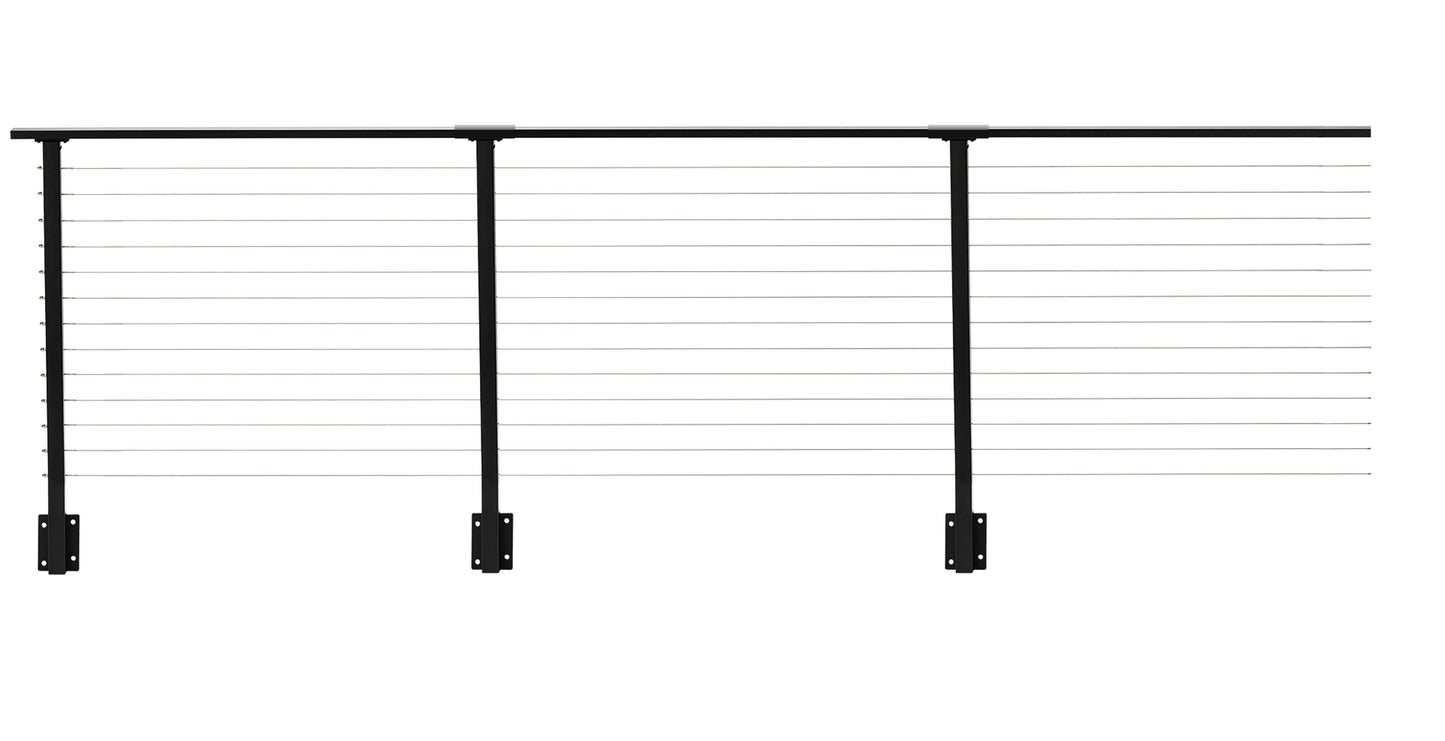 45 ft. Deck Cable Railing, 42 in. Face Mount, Black , Stainless
