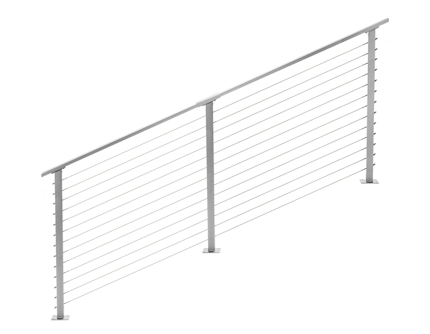 12 ft. Stair Cable Railing, 42 in. Base Mount, Grey , Stainless