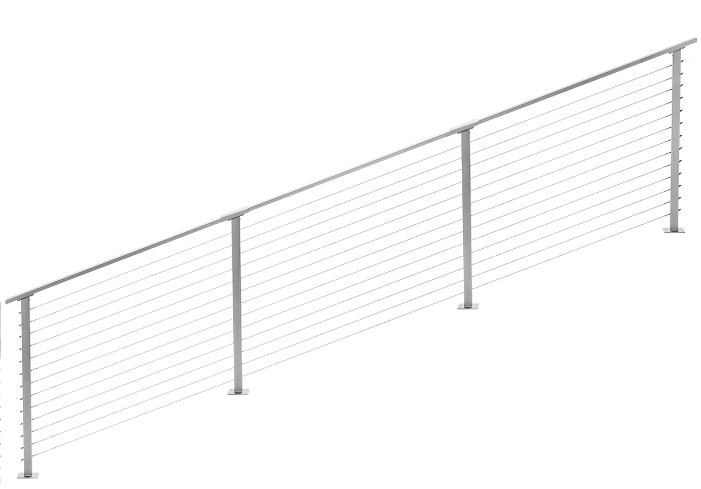 18 ft. Stair Cable Railing, 42 in. Base Mount, Grey