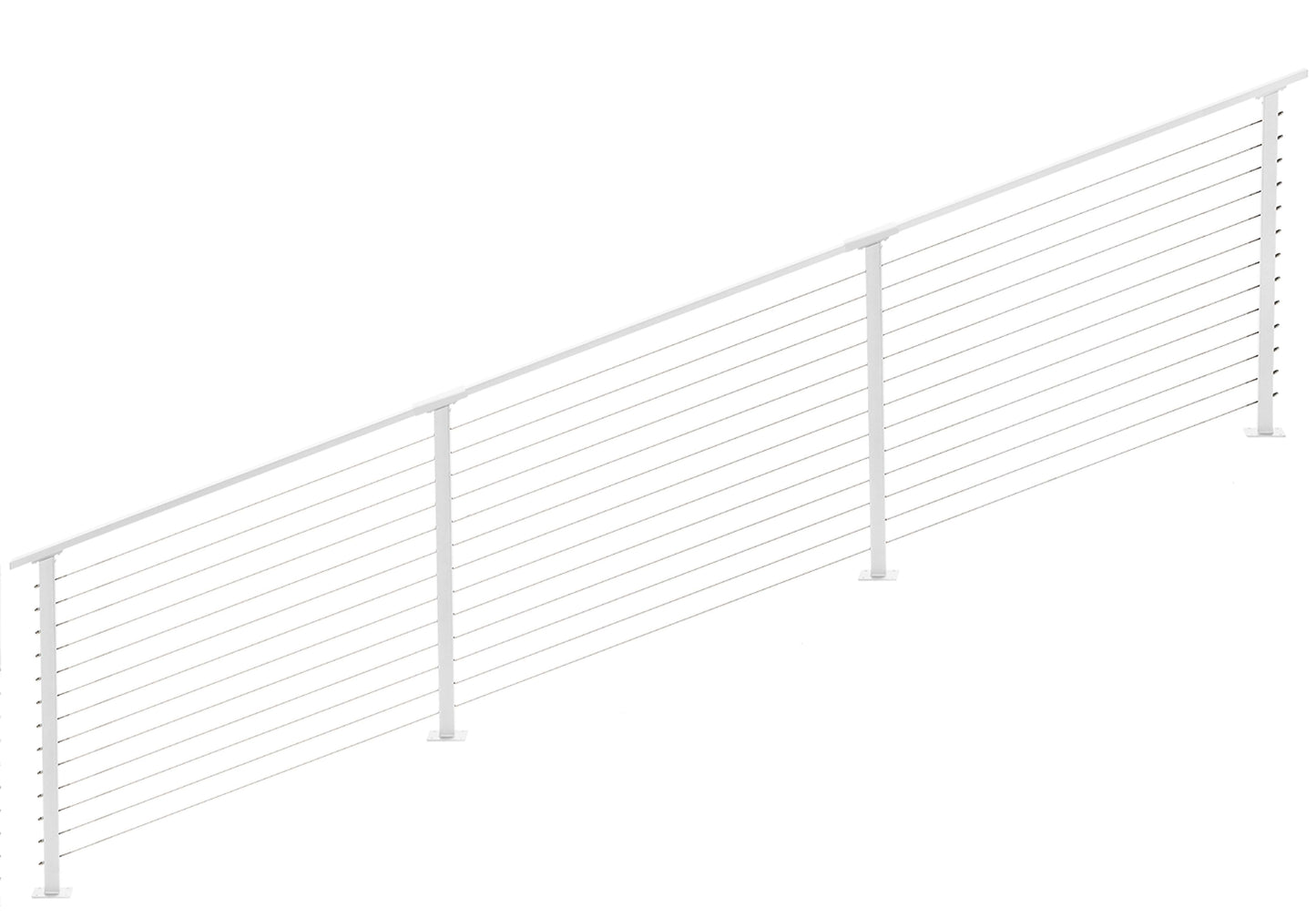 16 ft. Stair Cable Railing, 42 in. Base Mount, White