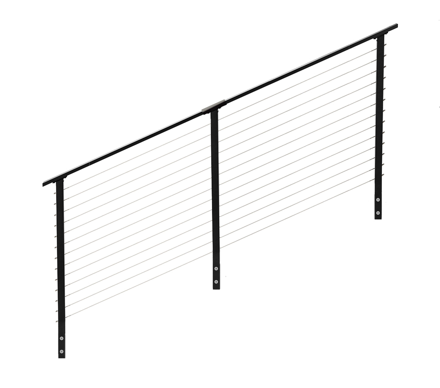 12 ft. Stair Cable Railing, 42 in. Face Mount, Black , Stainless