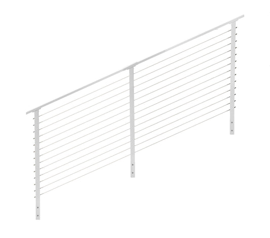9 ft. Stair Cable Railing: 42 in. Face Mount: White , Stainless