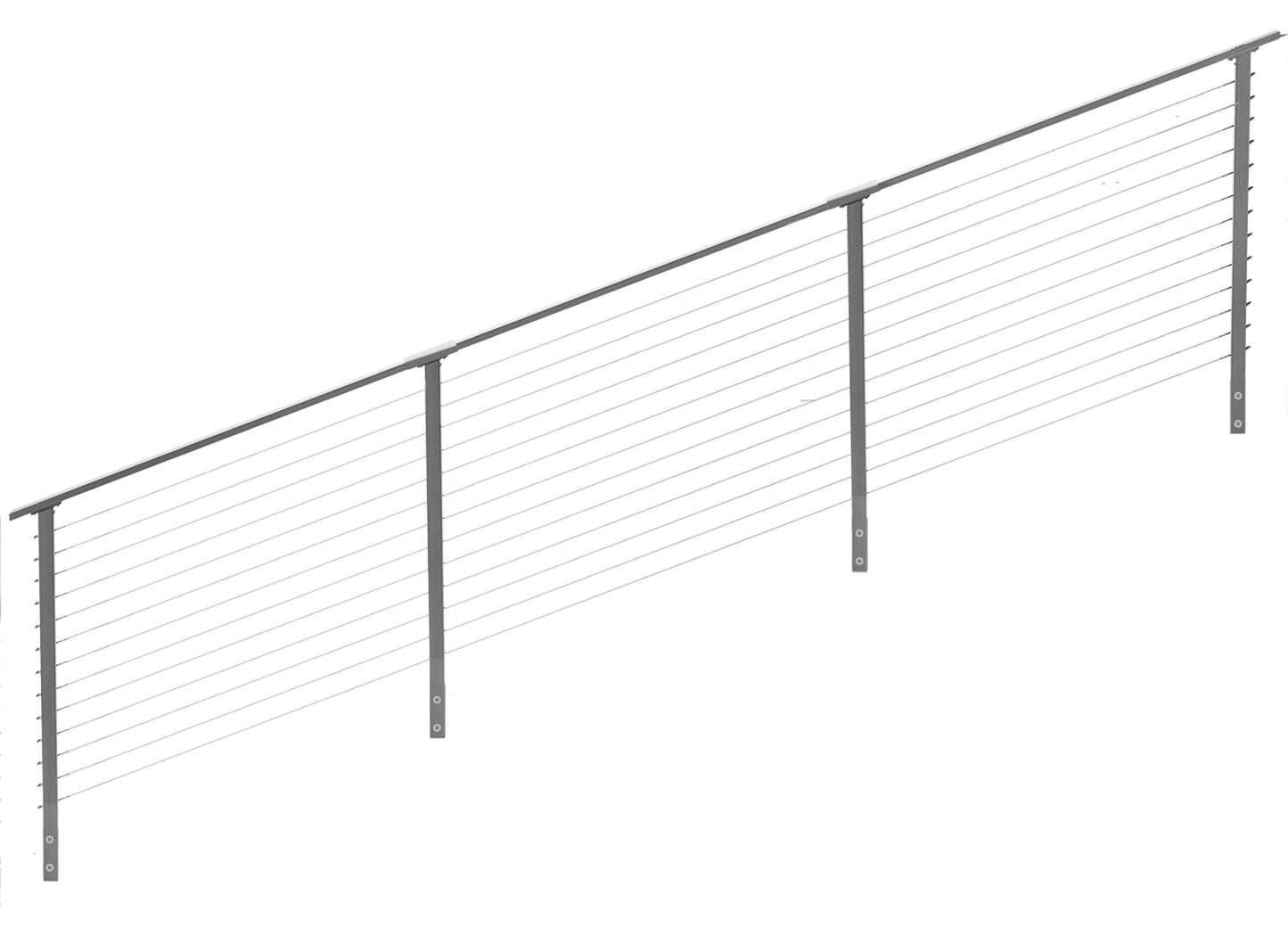 18 ft. Stair Cable Railing, 42 in. Face Mount, Grey