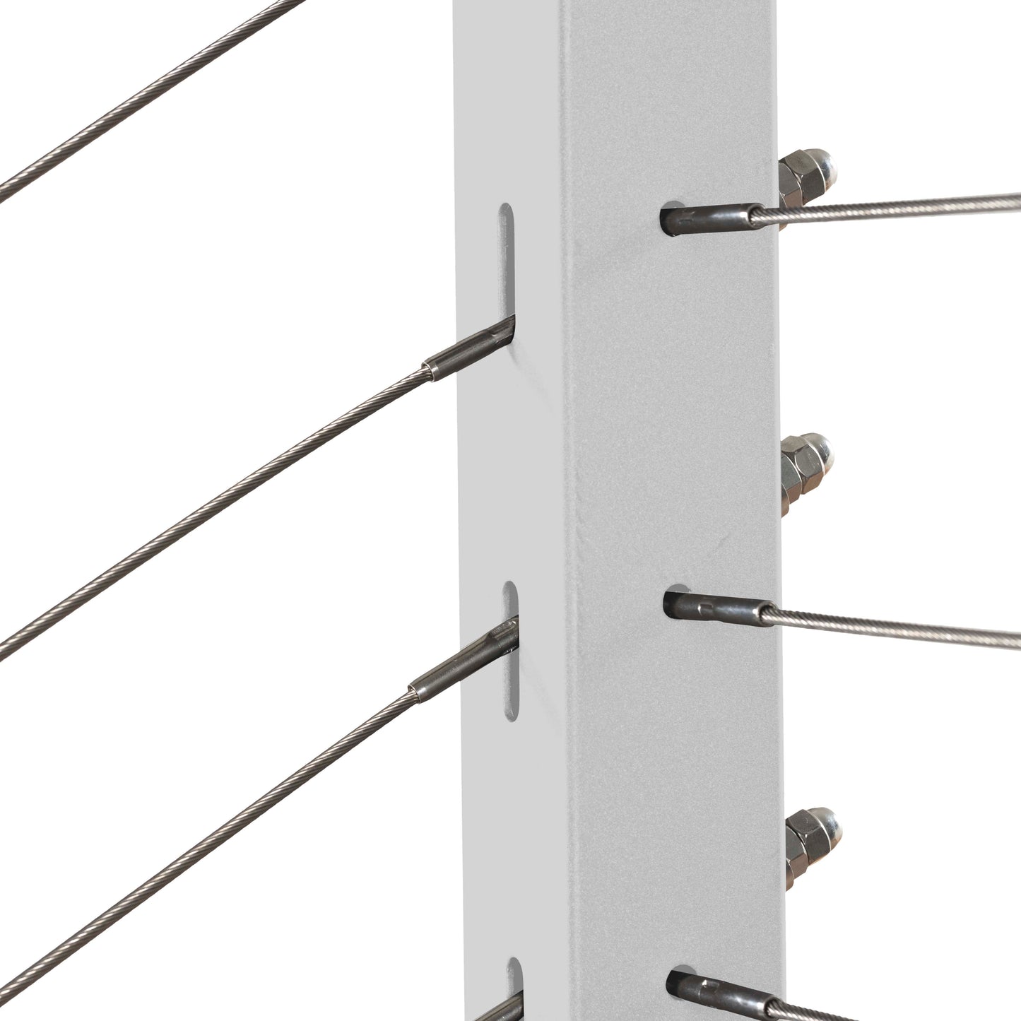 36", Base Mount, Transition, Stainless Post, White