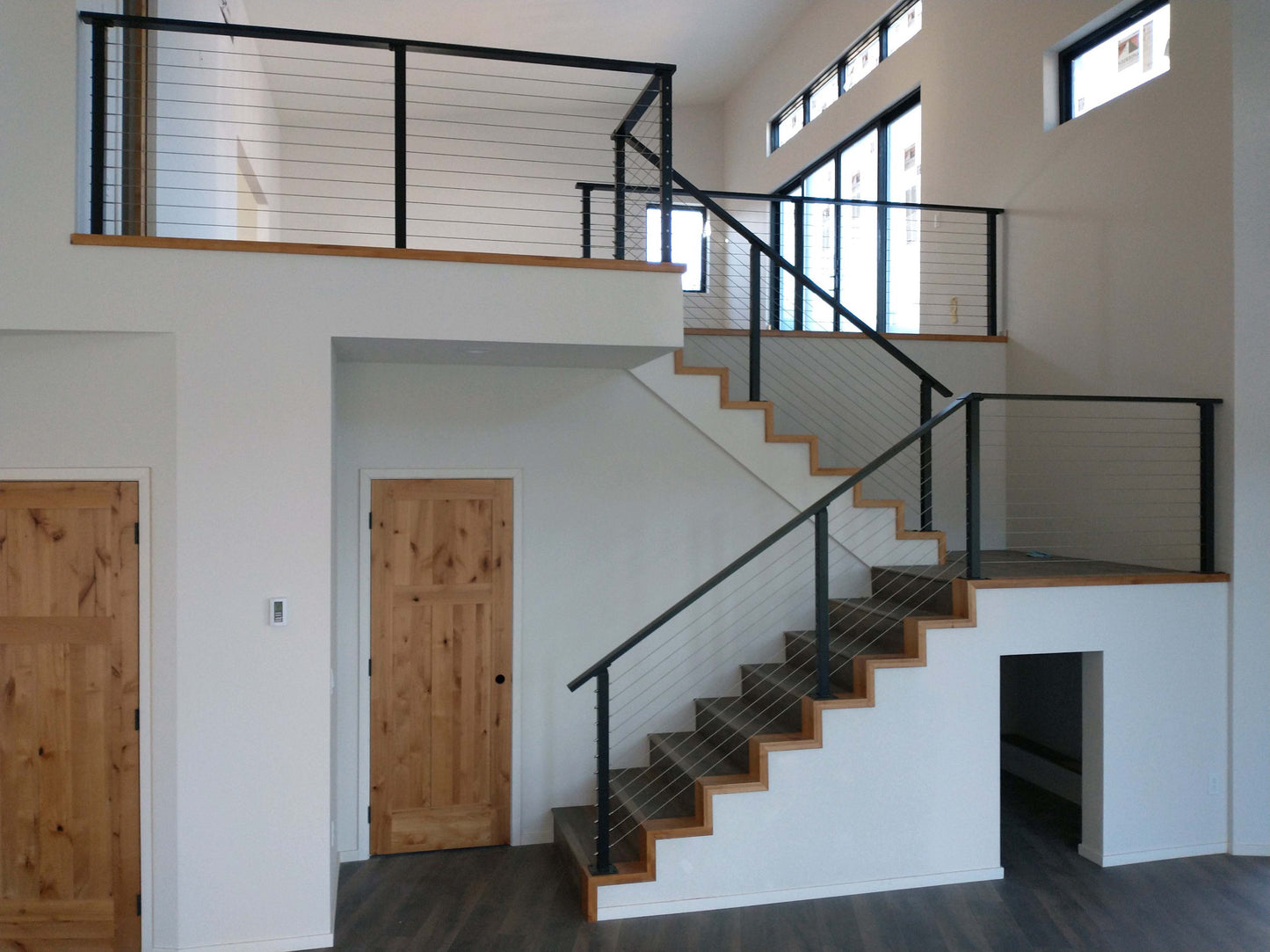 9 ft. Stair Cable Railing: 42 in. Face Mount: White