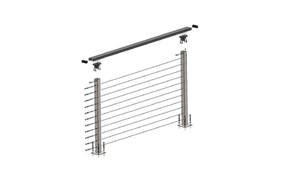 6 ft. Deck Cable Railing, 36 in. Base Mount, White