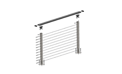 6 ft. Deck Cable Railing, 42 in. Face Mount, White , Stainless