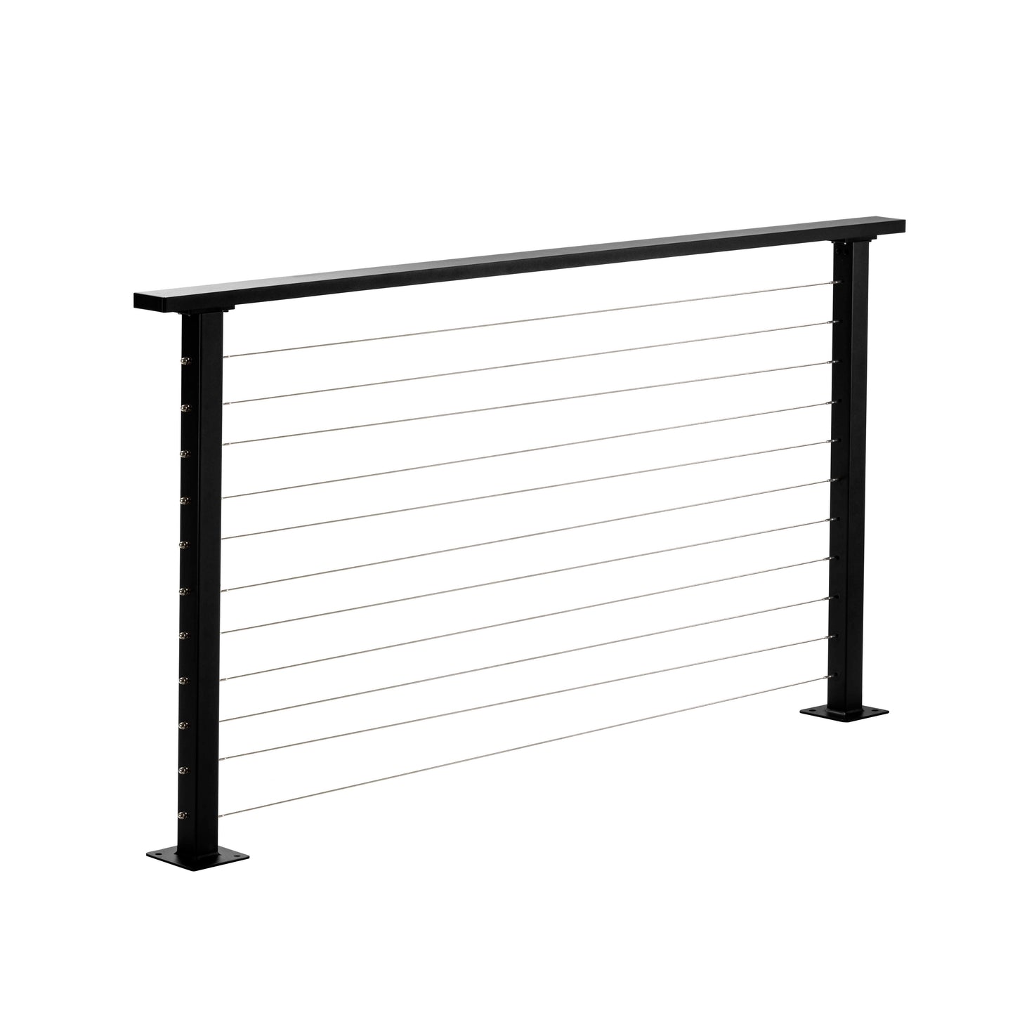 6 ft. Deck Cable Railing, 36 in. Base Mount, Black , Stainless