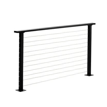 6 ft. Deck Cable Railing, 36 in. Base Mount, Black , Stainless