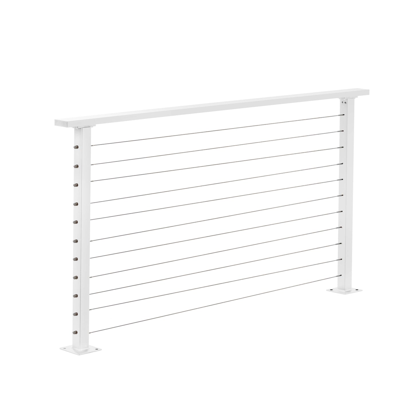 6 ft. Deck Cable Railing, 36 in. Base Mount, White