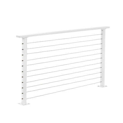 6 ft. Deck Cable Railing, 36 in. Base Mount, White