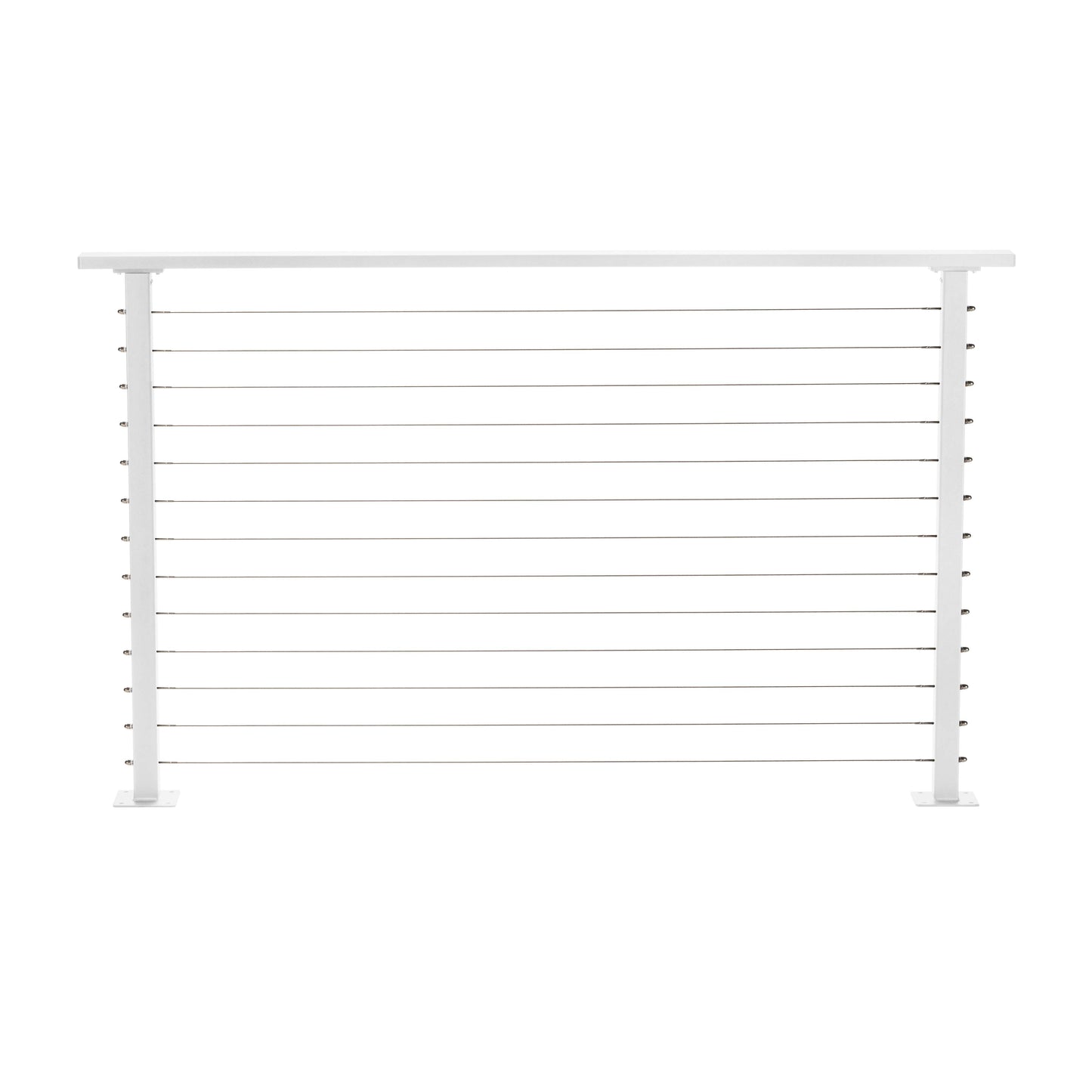 6 ft. Deck Cable Railing, 36 in. Base Mount, White , Stainless