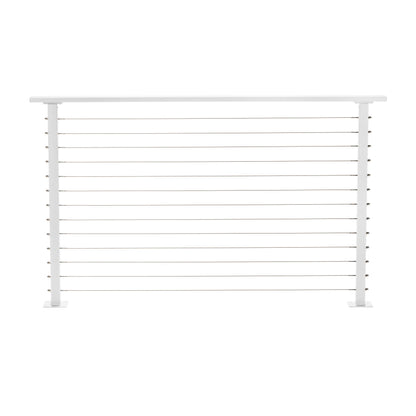 6 ft. Deck Cable Railing, 36 in. Base Mount, White , Stainless