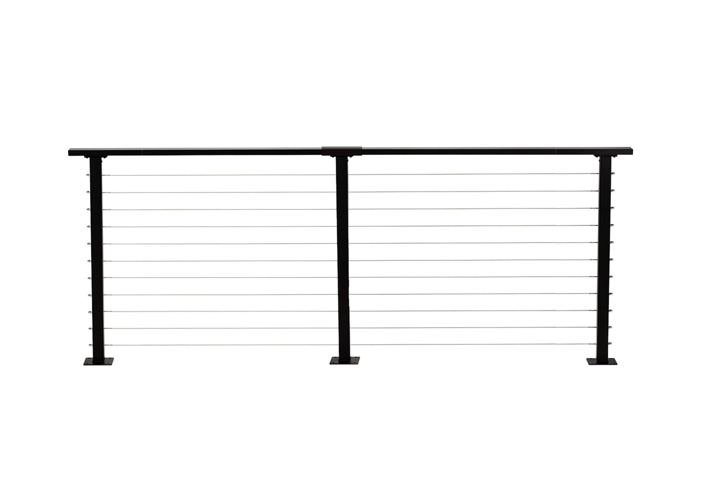 10 ft. Deck Cable Railing, 36 in. Base Mount, Black , Stainless