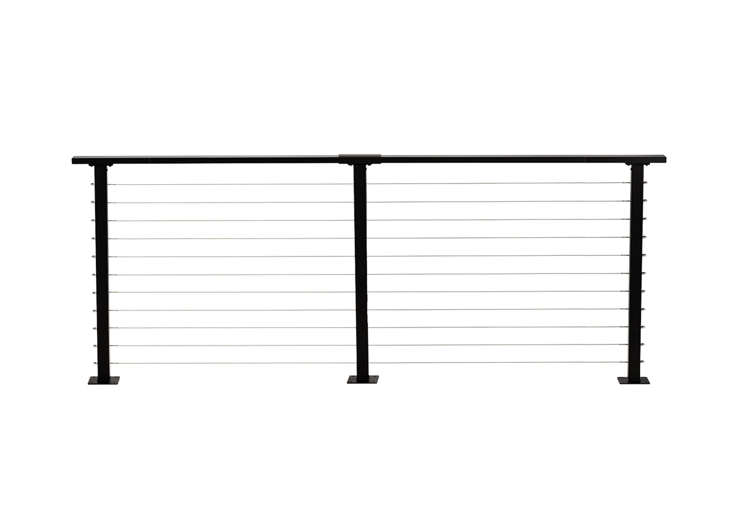 7 ft. Deck Cable Railing, 36 in. Base Mount, Black , Stainless