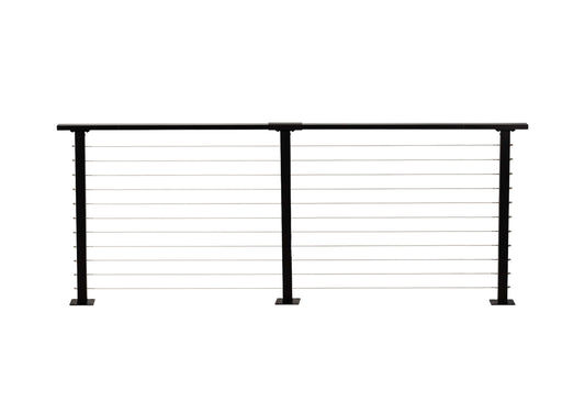 7 ft. Deck Cable Railing, 36 in. Base Mount, Black , Stainless