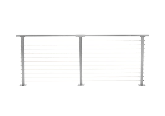 10 ft. Deck Cable Railing, 36 in. Base Mount, Grey