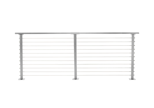 7 ft. Deck Cable Railing, 36 in. Base Mount, Grey , Stainless