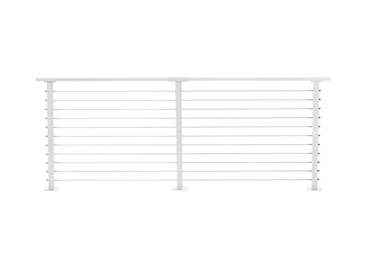 10 ft. Deck Cable Railing, 36 in. Base Mount, White , Stainless