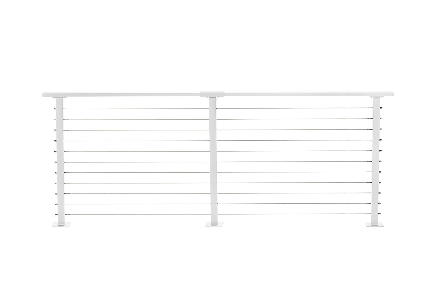 10 ft. Deck Cable Railing, 36 in. Base Mount, White , Stainless