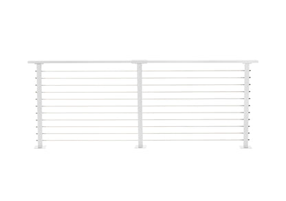 10 ft. Deck Cable Railing, 36 in. Base Mount, White , Stainless