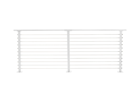 7 ft. Deck Cable Railing, 36 in. Base Mount, White , Stainless