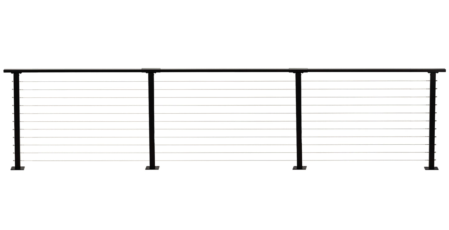 18 ft. Deck Cable Railing, 36 in. Base Mount, Black , Stainless