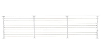 14 ft. Deck Cable Railing, 36 in. Base Mount, White , Stainless