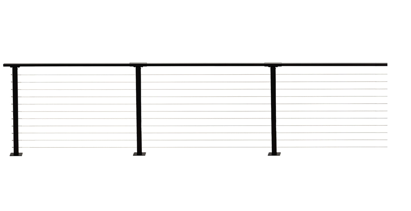 56 ft. Deck Cable Railing, 36 in. Base Mount, Black