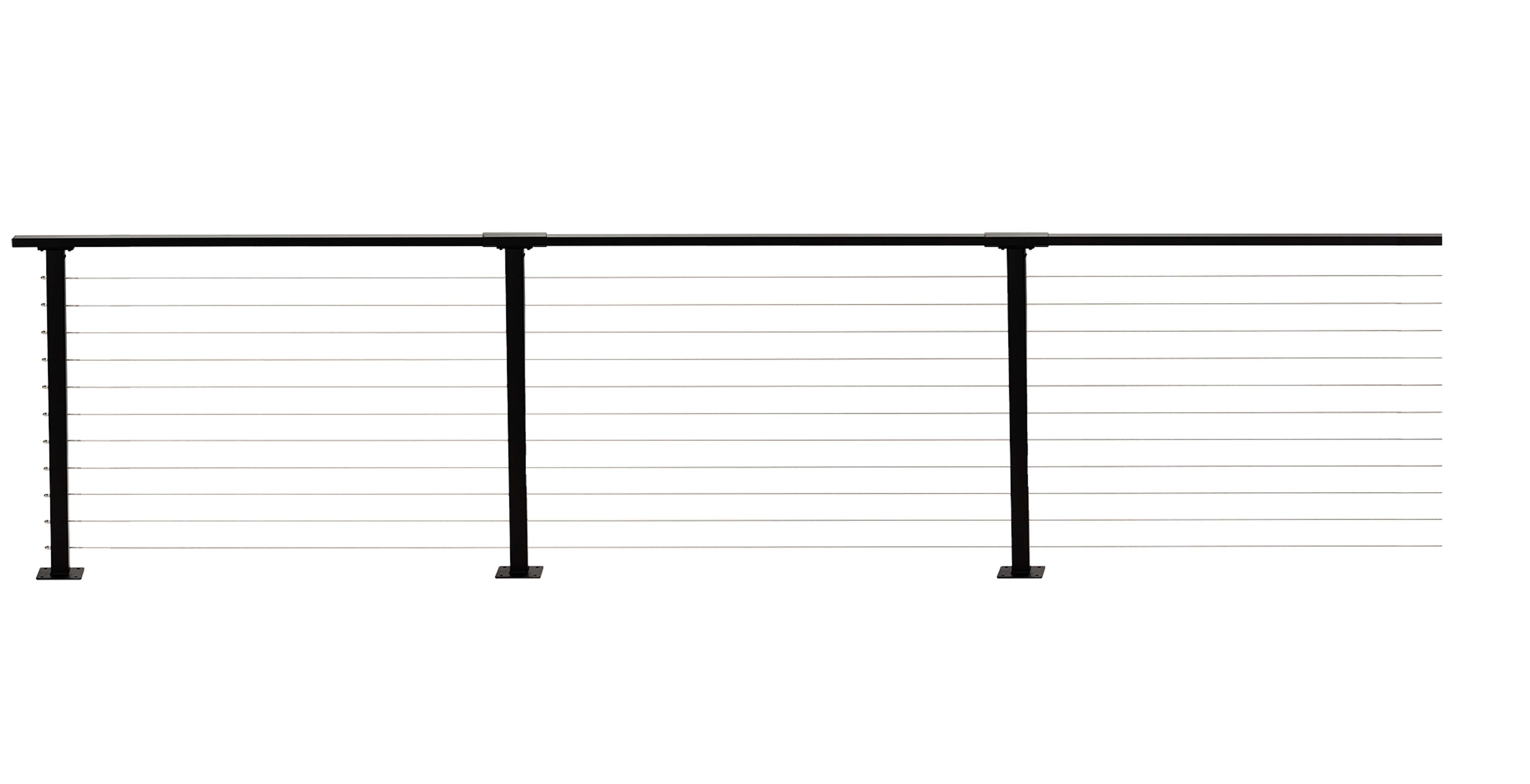 23 ft. Deck Cable Railing, 36 in. Base Mount, Black , Stainless ...