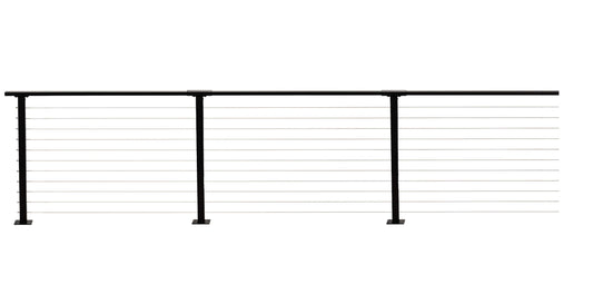 38 ft. Black Deck Cable Railing, 36 in. Base Mount , Stainless