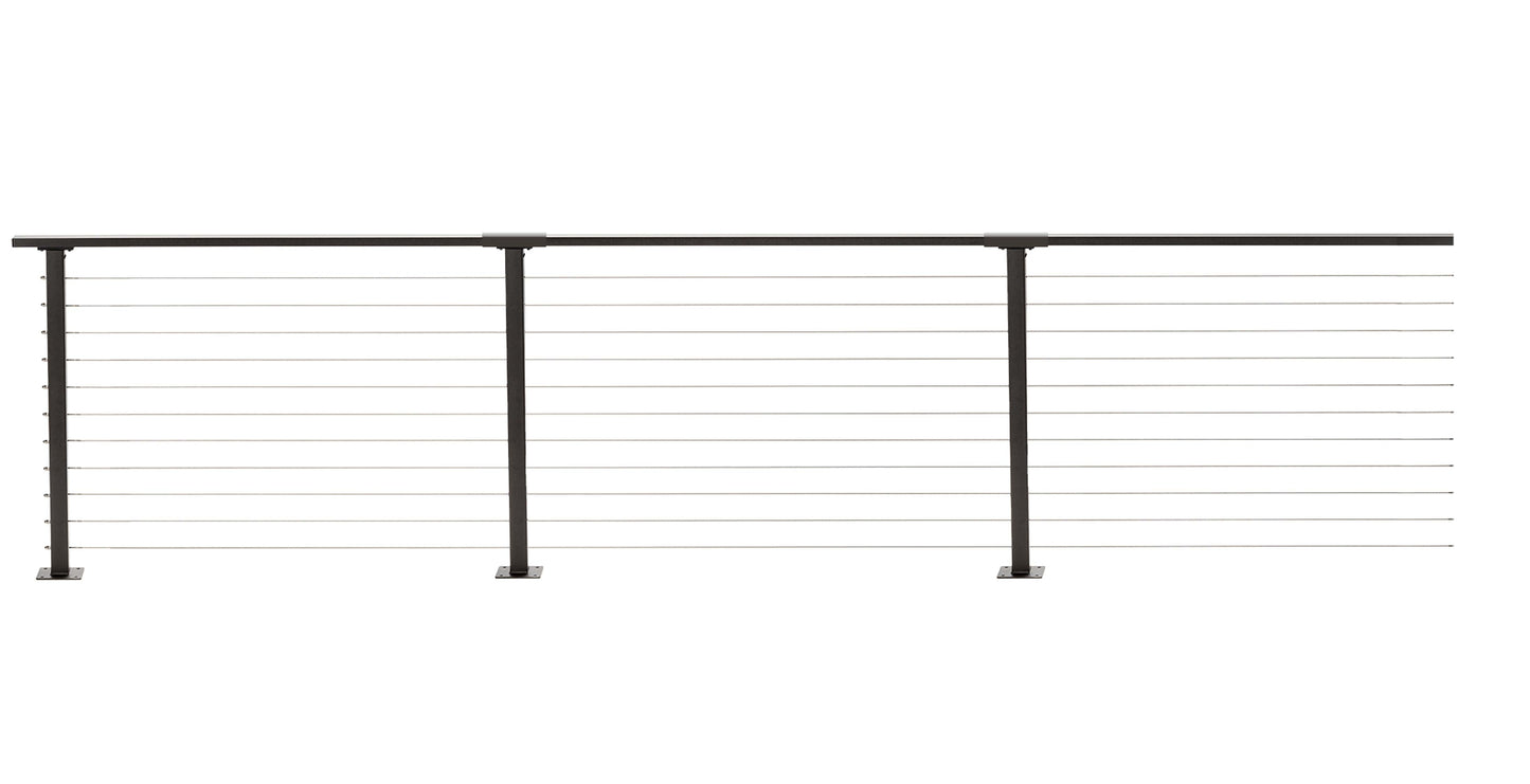 72 ft. x 36 in. Bronze Deck Cable Railing, Base Mount