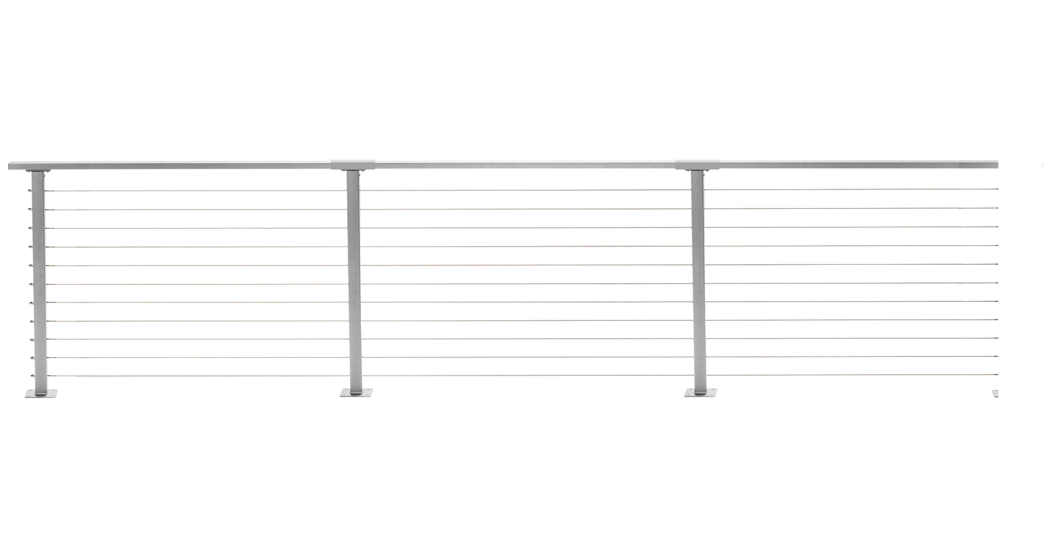 60 ft. Deck Cable Railing, 36 in. Base Mount, Grey – CityPost Cable Railing