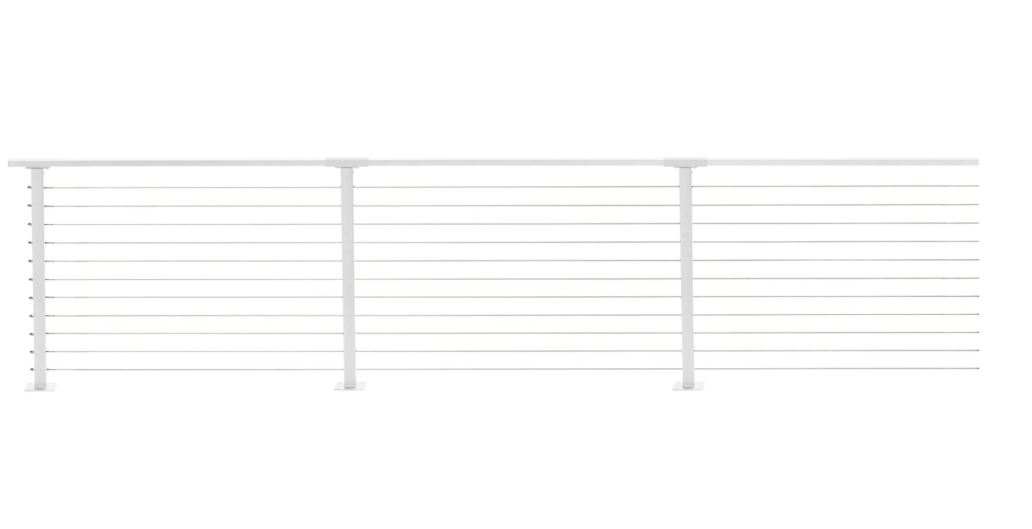 30 ft. Deck Cable Railing, 36 in. Base Mount, White , Stainless