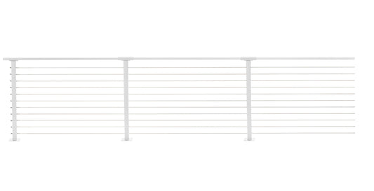 55 ft. Deck Cable Railing, 36 in. Base Mount, White , Stainless