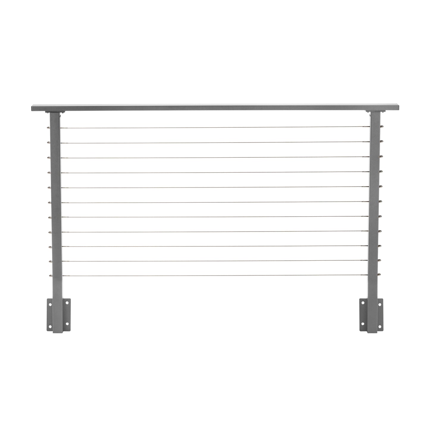 6 ft. Deck Cable Railing, 36 in. Face Mount, Grey , Stainless