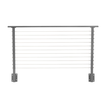 6 ft. Deck Cable Railing, 36 in. Face Mount, Grey , Stainless