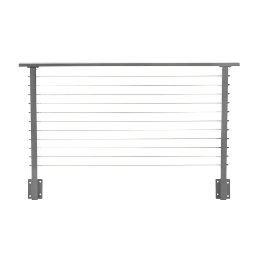 6 ft. Deck Cable Railing, 36 in. Face Mount, Grey , Stainless