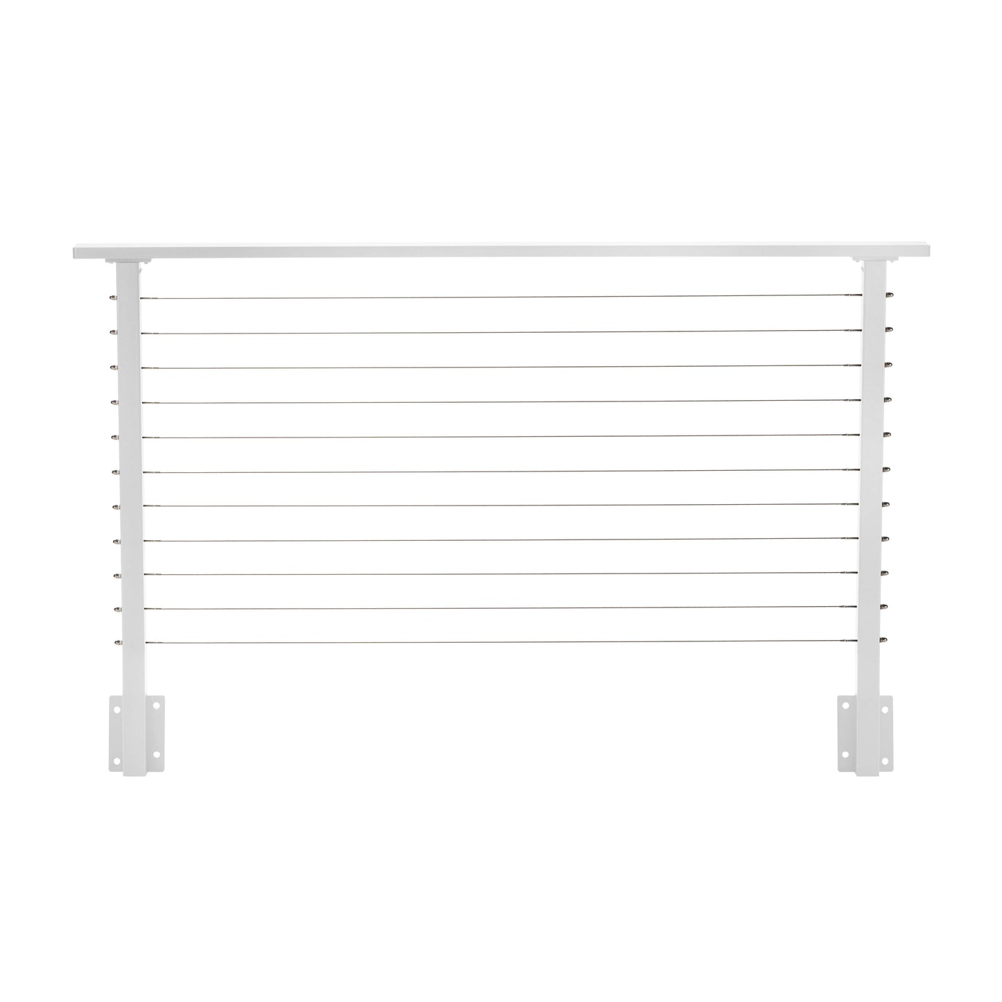 6 ft. Deck Cable Railing, 36 in. Face Mount, White , Stainless